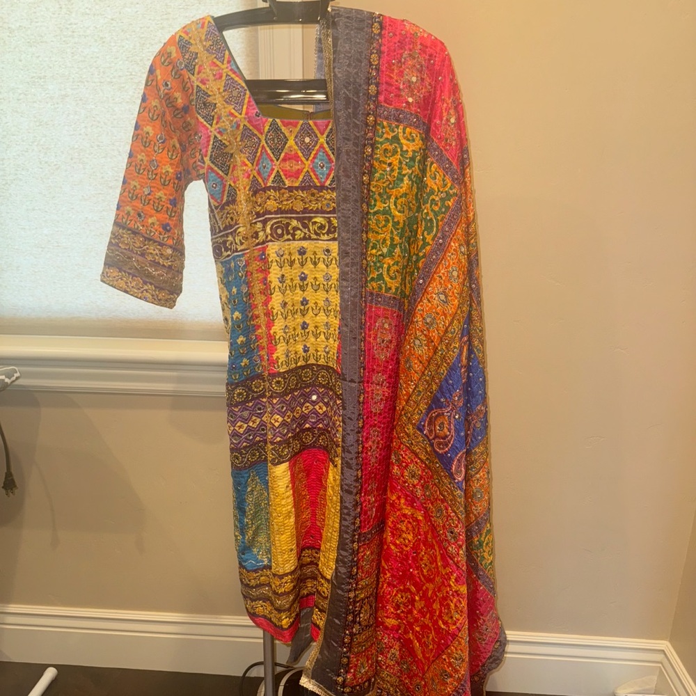 Multicolor Patchwork Bohemian Maxi Dress